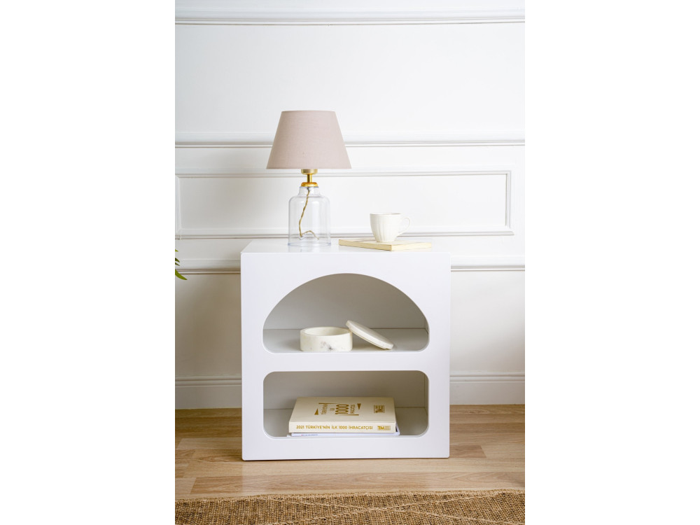 Mesa de cabeceira de madeira "Lorin" 50 x 40 x 50 cm - Branco