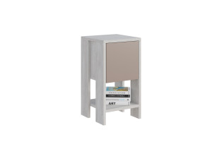 Mesa de cabeceira de madeira "Ema" 30 x 30 x 55 cm - Branco