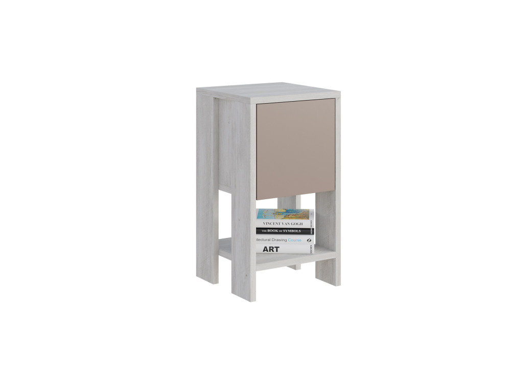 Mesa de cabeceira de madeira "Ema" 30 x 30 x 55 cm - Branco