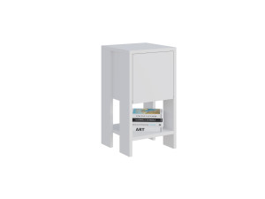 Mesa de cabeceira de madeira "Ema" 30 x 30 x 55 cm - Branco