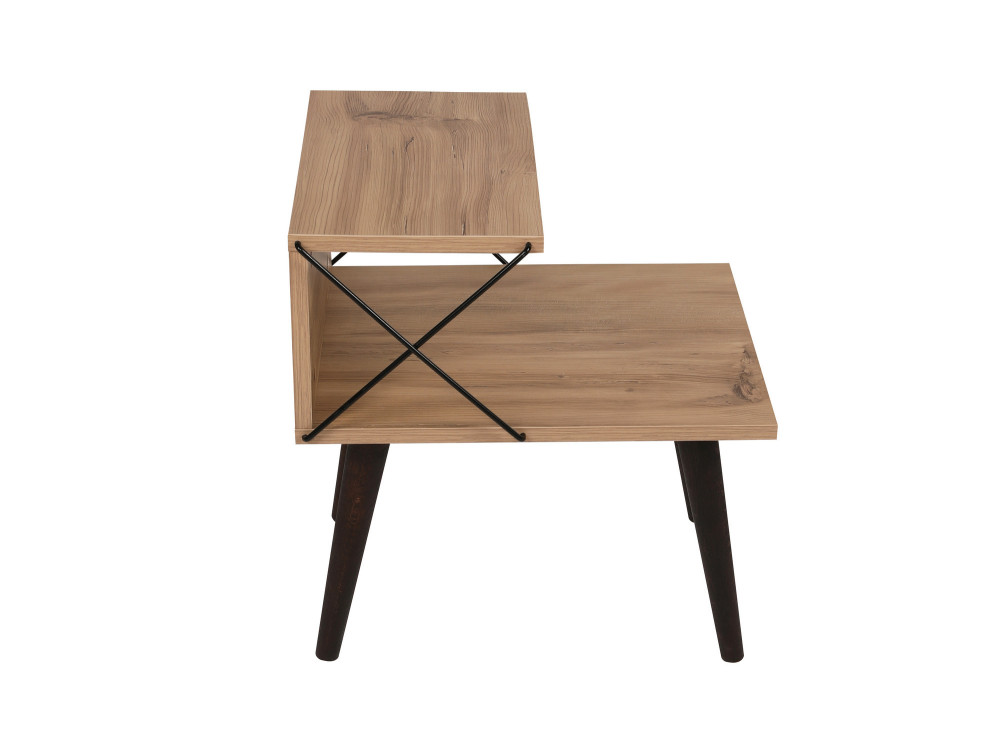 Mesa de cabeceira de madeira "Cross" 50 x 40 x 55 cm - Pinho