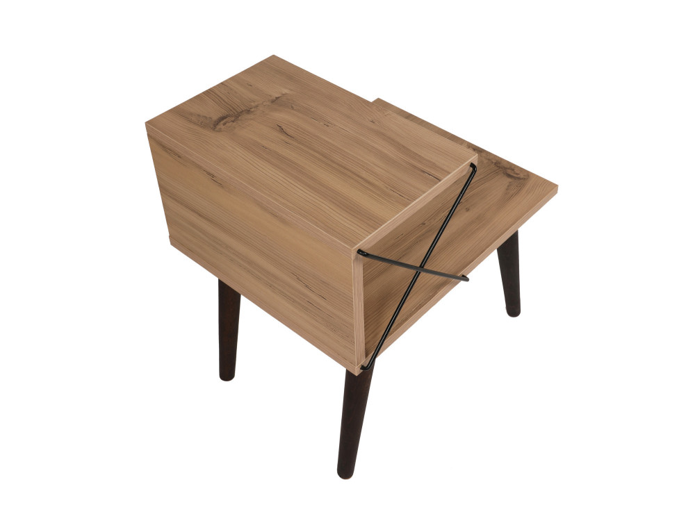 Mesa de cabeceira de madeira "Cross" 50 x 40 x 55 cm - Pinho