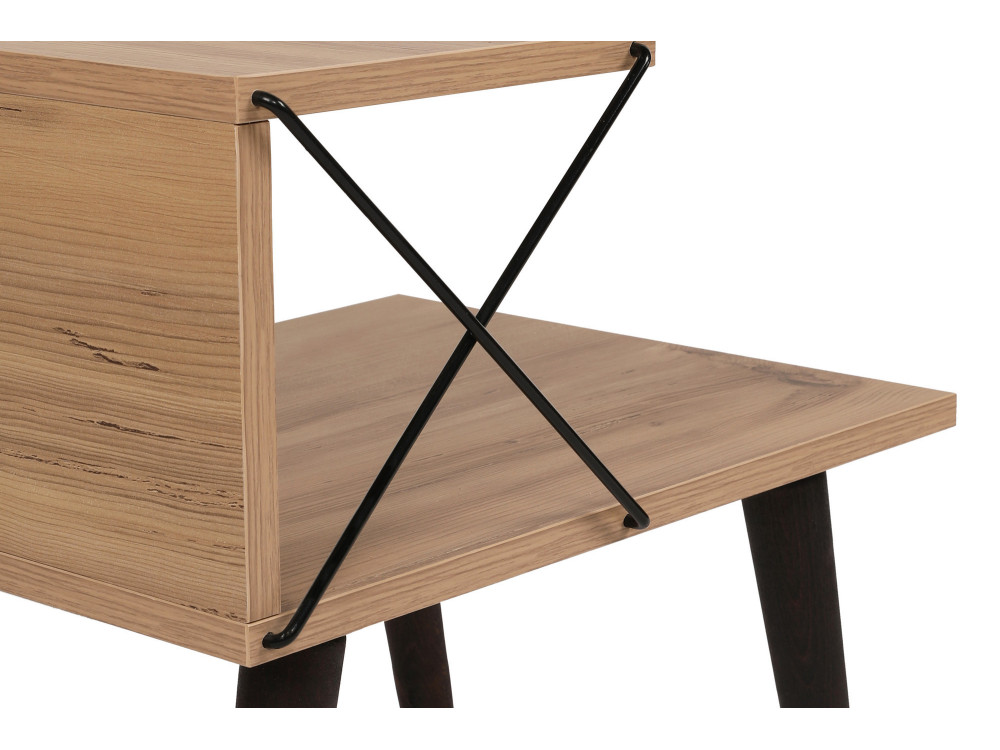 Mesa de cabeceira de madeira "Cross" 50 x 40 x 55 cm - Pinho