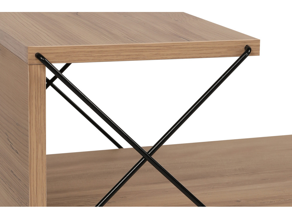 Mesa de cabeceira de madeira "Cross" 50 x 40 x 55 cm - Pinho