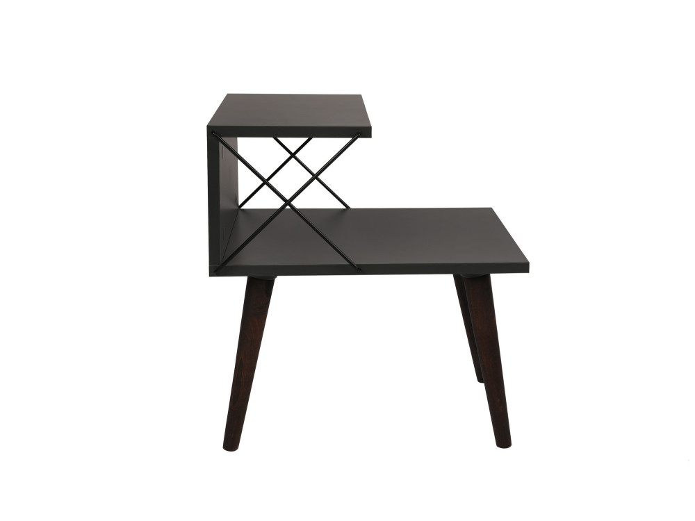Mesa de cabeceira de madeira "Cross" 50 x 40 x 55 cm - Antracite