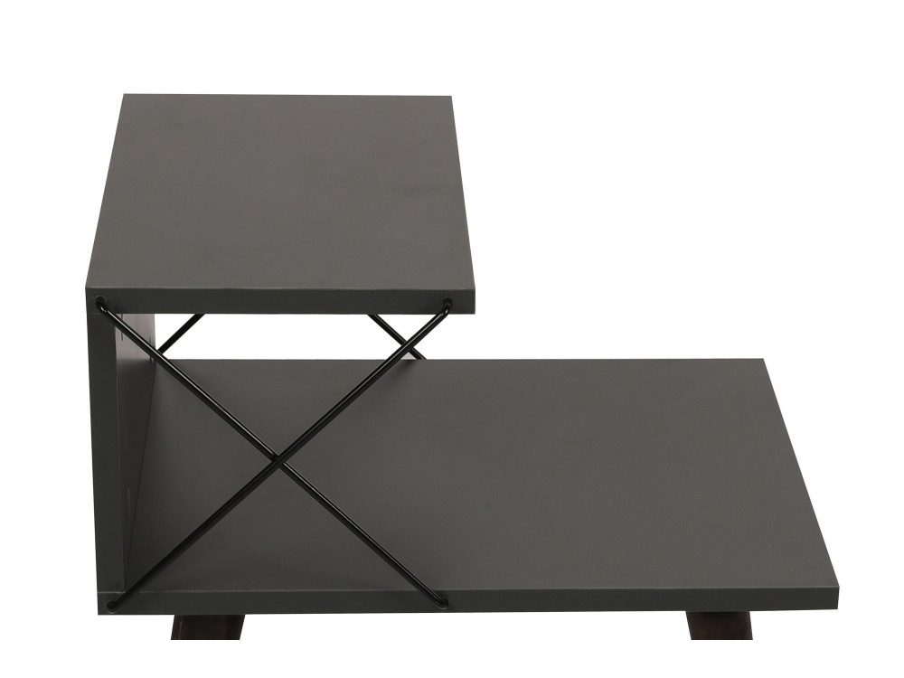 Mesa de cabeceira de madeira "Cross" 50 x 40 x 55 cm - Antracite