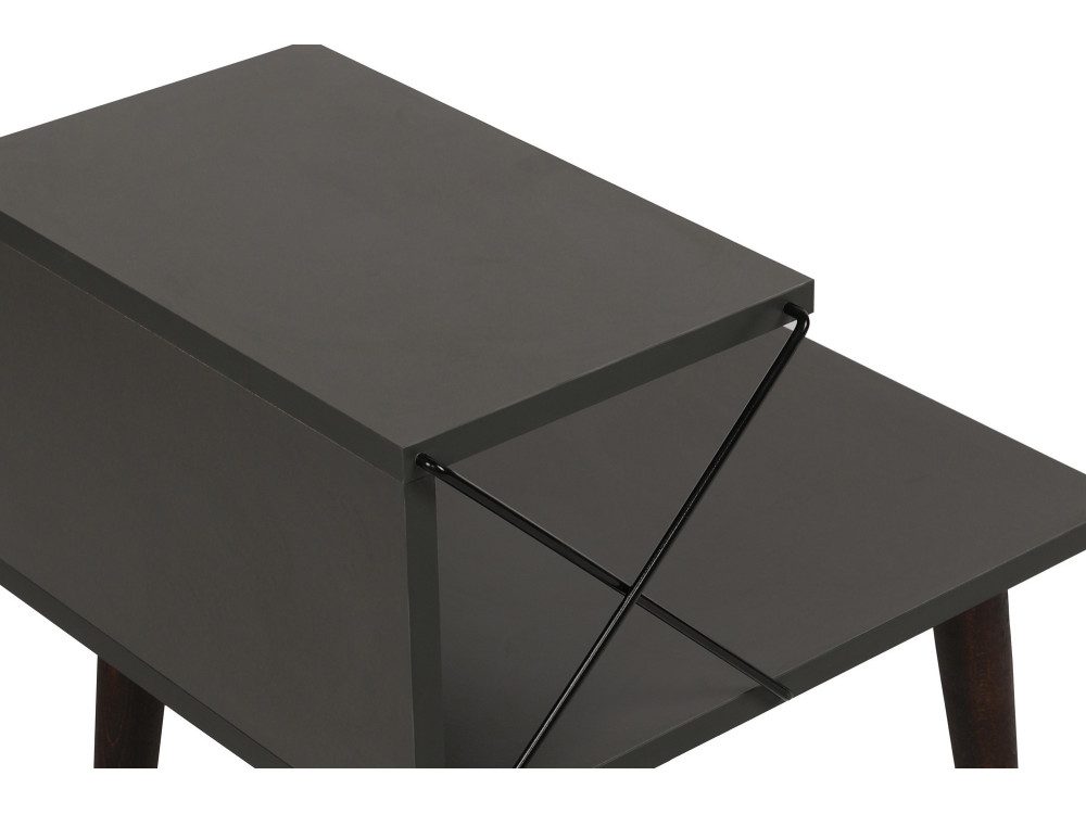 Mesa de cabeceira de madeira "Cross" 50 x 40 x 55 cm - Antracite