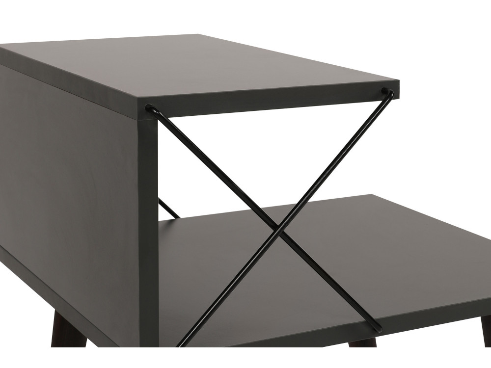 Mesa de cabeceira de madeira "Cross" 50 x 40 x 55 cm - Antracite