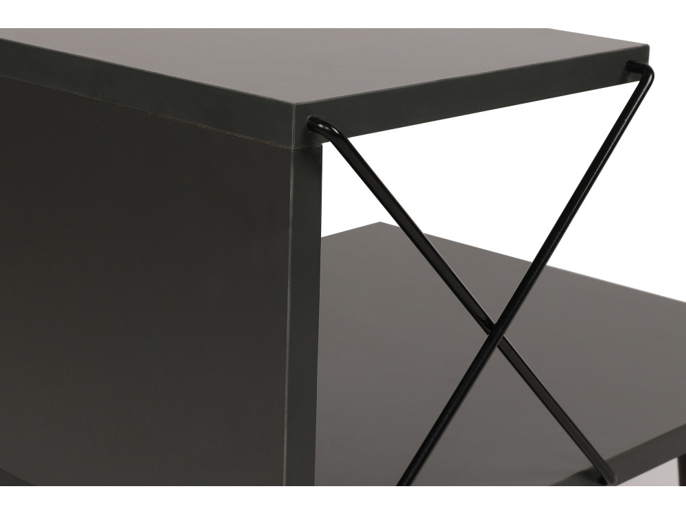 Mesa de cabeceira de madeira "Cross" 50 x 40 x 55 cm - Antracite