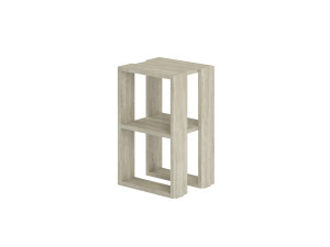 Mesa de cabeceira de madeira "Lonie" 30 x 30 x 55 cm - Travertino