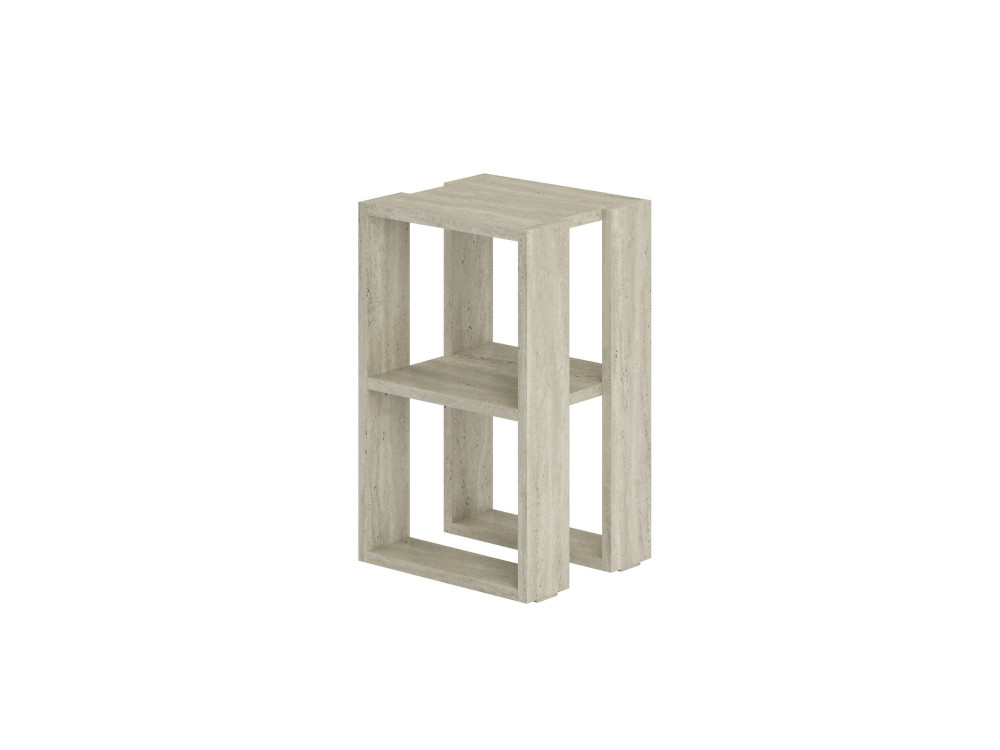 Mesa de cabeceira de madeira "Lonie" 30 x 30 x 55 cm - Travertino