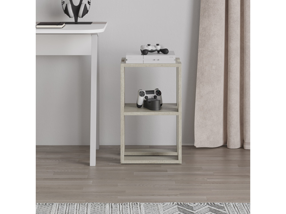 Mesa de cabeceira de madeira "Lonie" 30 x 30 x 55 cm - Travertino