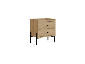 Mesa de cabeceira de madeira "Malta" - 45 x 35 x 52 cm - Castanho claro