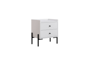 Mesa de cabeceira de madeira "Malta" - 45 x 35 x 52 cm - Branco