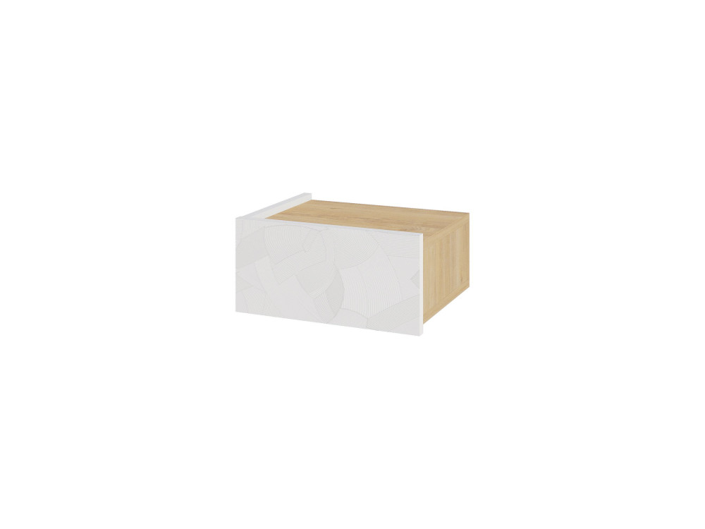 Mesa de cabeceira de madeira "Onda" - 38 x 31 x 18 cm - Branco