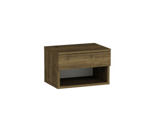Mesa de cabeceira de madeira "Ribes" - 45 x 32 x 29 cm - Castanho