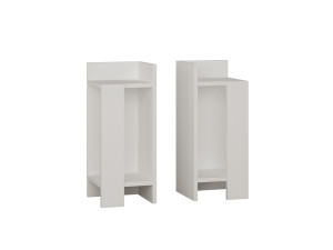 Conjunto de 2 mesas de cabeceira em madeira "Elos" - 25 x 27 x 60 cm - Branco