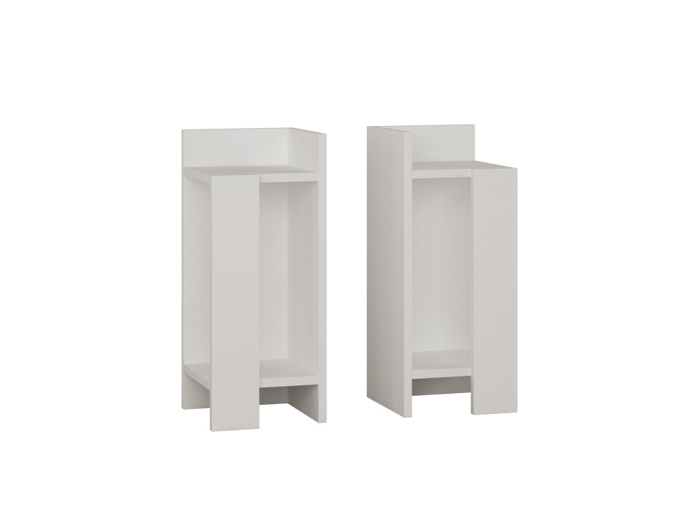 Conjunto de 2 mesas de cabeceira em madeira "Elos" - 25 x 27 x 60 cm - Branco