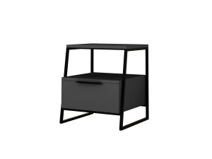 Mesa de cabeceira de madeira "Pal" - 45 x 40 x 50 cm - Cinzento antracite