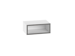 Mesa de cabeceira de madeira "Brik" com iluminação LED - 45 x 30 x 18 cm - Branco