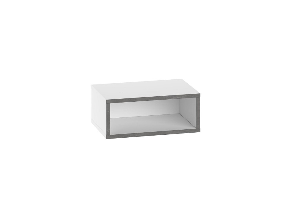 Mesa de cabeceira de madeira "Brik" com iluminação LED - 45 x 30 x 18 cm - Branco