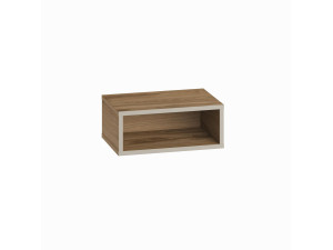 Mesa de cabeceira de madeira "Brik" com luz LED - 45 x 30 x 18 cm - Castanho
