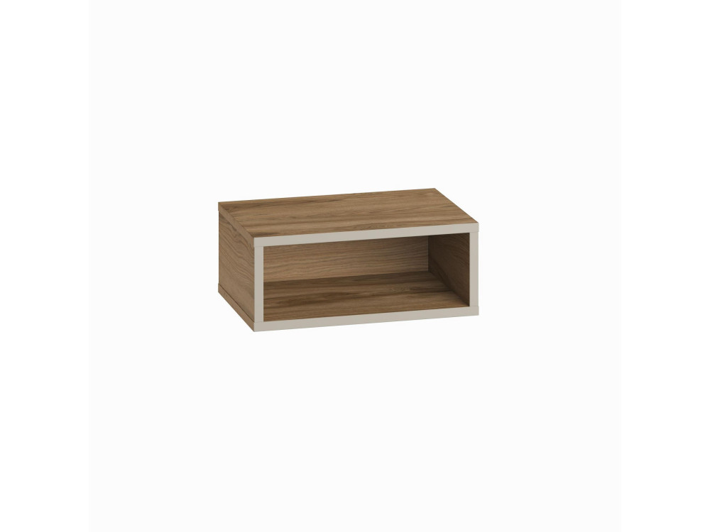 Mesa de cabeceira de madeira "Brik" com luz LED - 45 x 30 x 18 cm - Castanho