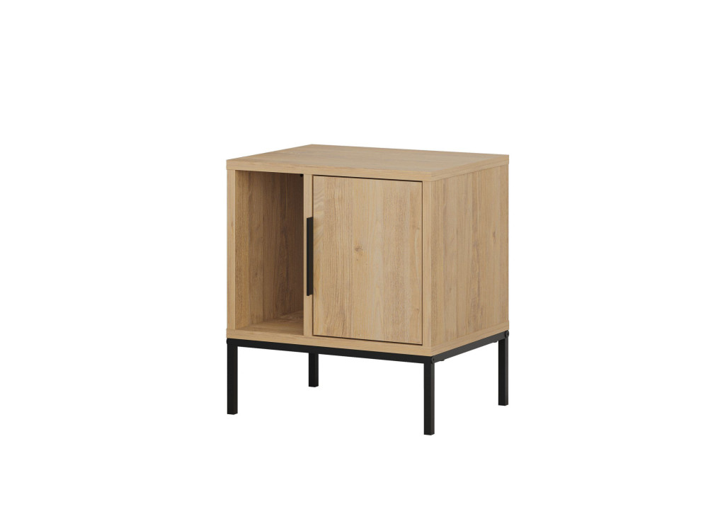Mesa de cabeceira de madeira "Glynn" - 45 x 35 x 50 cm - Castanho