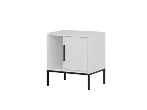 Mesa de cabeceira de madeira "Glynn" - 45 x 35 x 50 cm - Branco