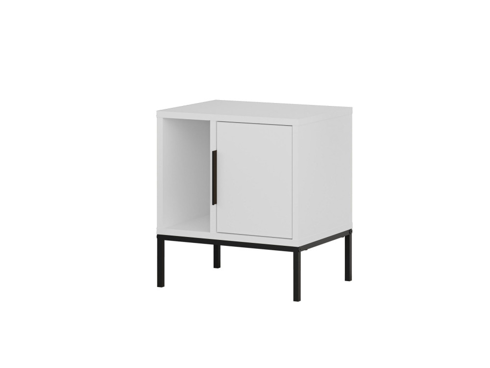 Mesa de cabeceira de madeira "Glynn" - 45 x 35 x 50 cm - Branco