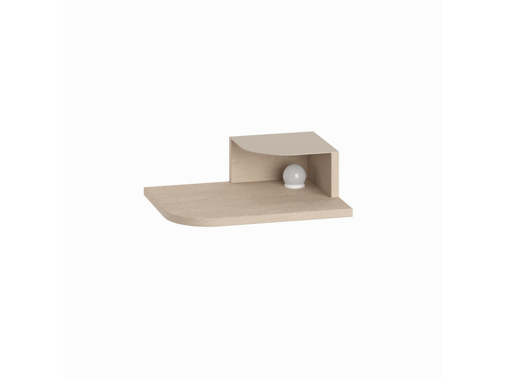 Mesa de cabeceira "Luno" com bolbo de madeira - 40 x 30 x 16 cm - Creme
