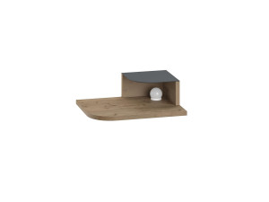 Mesa de cabeceira "Luno" com bolbo de madeira - 40 x 30 x 16 cm - Castanho