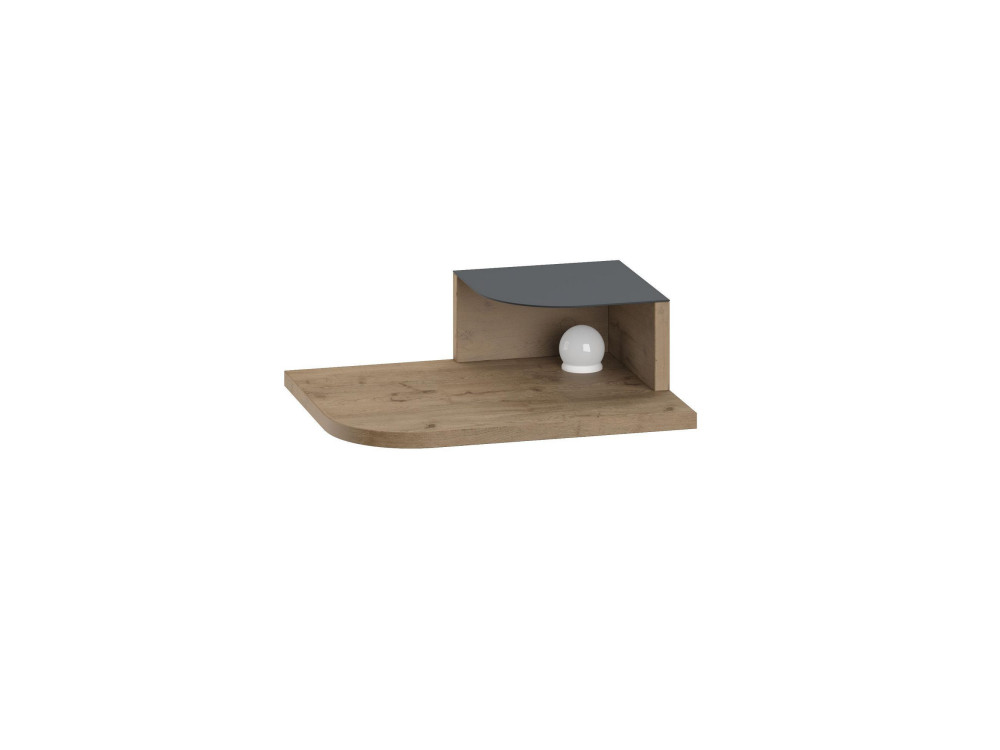 Mesa de cabeceira "Luno" com bolbo de madeira - 40 x 30 x 16 cm - Castanho