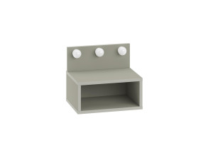 Mesa de cabeceira "Treo" com bolbo de madeira - 40 x 30 x 34 cm - Cinzento