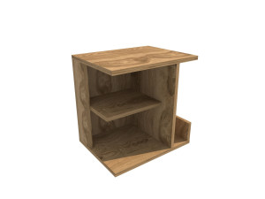 Mesa de cabeceira de madeira "Karamira" - 45 x 35 x 45 cm - Castanho