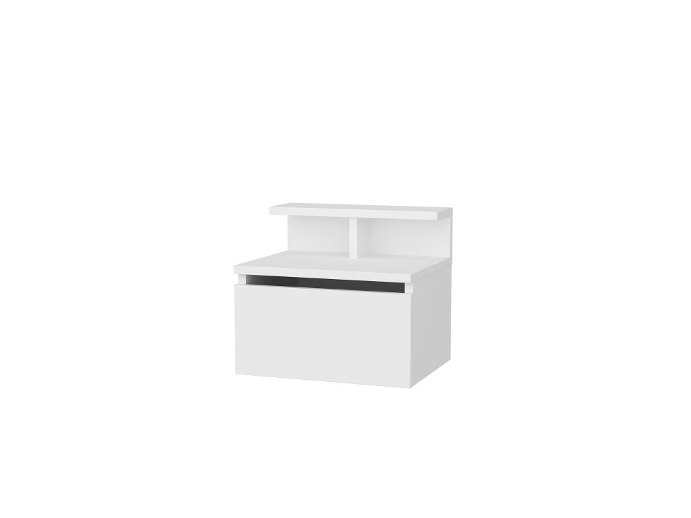 Mesa de cabeceira de parede em madeira "Alice" - 40 x 32 x 35 cm - Branco