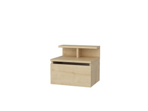 Mesa de cabeceira de parede em madeira "Alice" - 40 x 32 x 35 cm - Bege