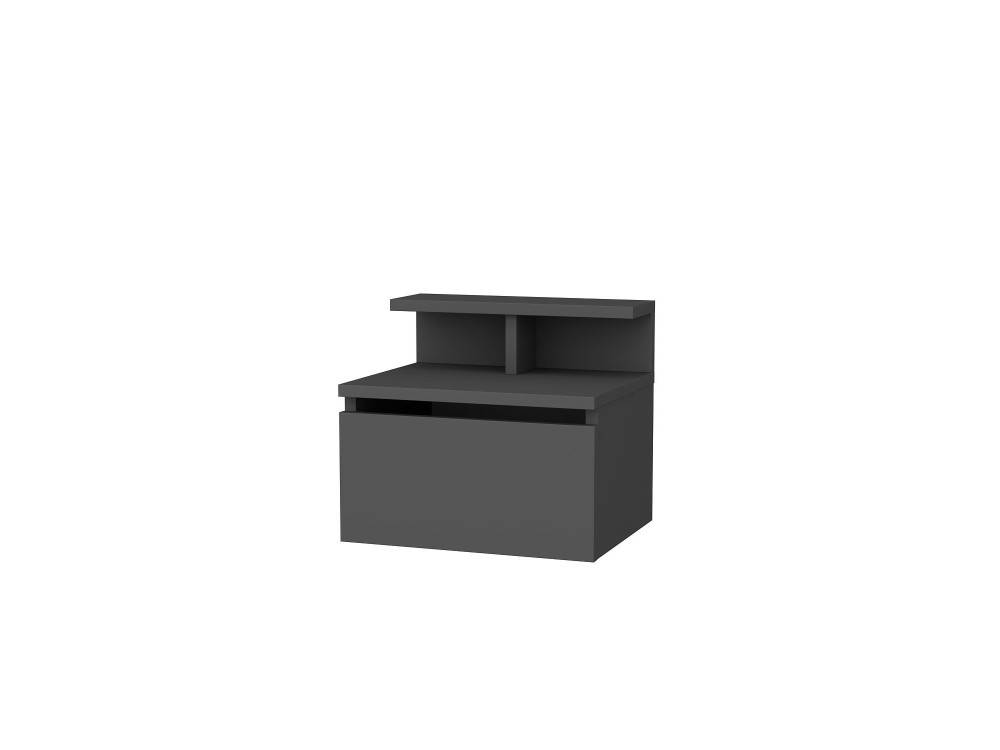 Mesa de cabeceira de parede em madeira "Alice" - 40 x 32 x 35 cm - Cinzento antracite