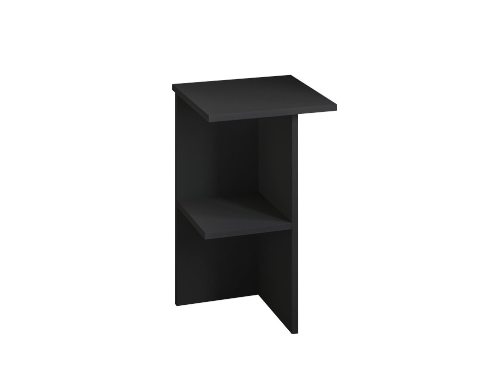 Mesa de cabeceira de madeira "Leray" - 36 x 36 x 60 cm - Cinzento antracite