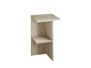Mesa de cabeceira de madeira "Leray" - 36 x 36 x 60 cm - Travertino