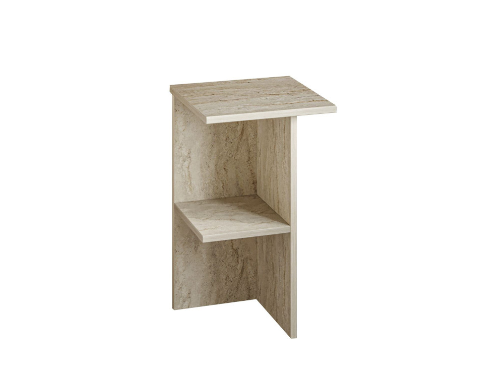 Mesa de cabeceira de madeira "Leray" - 36 x 36 x 60 cm - Travertino