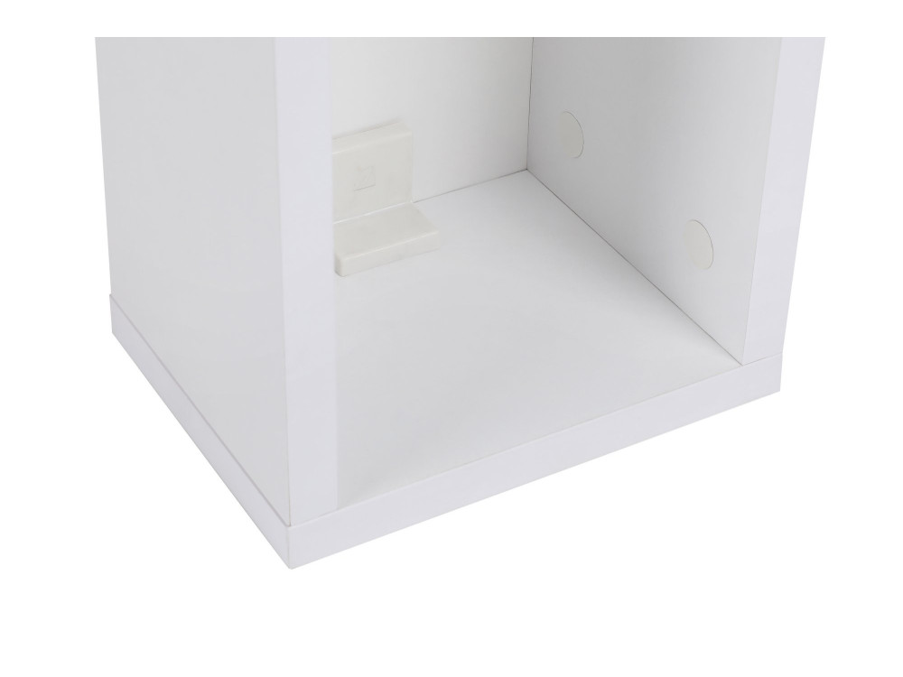 Mesa de cabeceira de madeira "Turra" - 20 x 15 x 65 cm - Branco