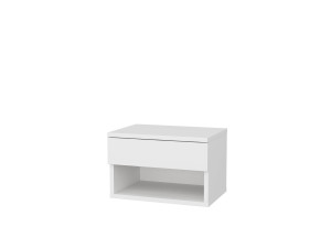 Mesa de cabeceira de madeira "Jamot" - 45 x 29 x 32 cm - Branco