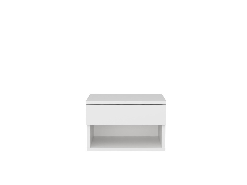 Mesa de cabeceira de madeira "Jamot" - 45 x 29 x 32 cm - Branco