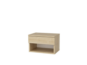 Mesa de cabeceira de madeira "Jamot" - 45 x 29 x 32 cm - Bege