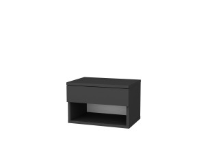 Mesa de cabeceira de madeira "Jamot" - 45 x 29 x 32 cm - Cinzento antracite