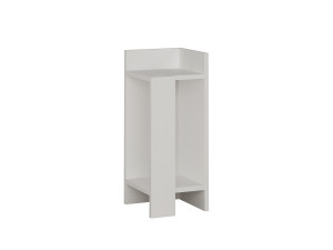 Mesa de cabeceira de madeira "Elos Right" - 25 x 27 x 60 cm - Branco