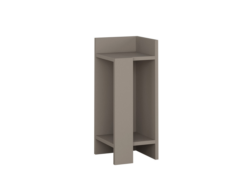 Mesa de cabeceira de madeira "Elos Right" - 25 x 27 x 60 cm - Castanho moca claro