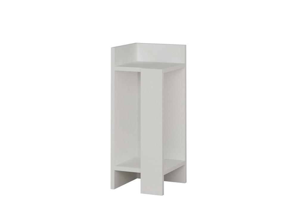 Mesa de cabeceira de madeira "Elos Left" - 25 x 27 x 60 cm - Branco