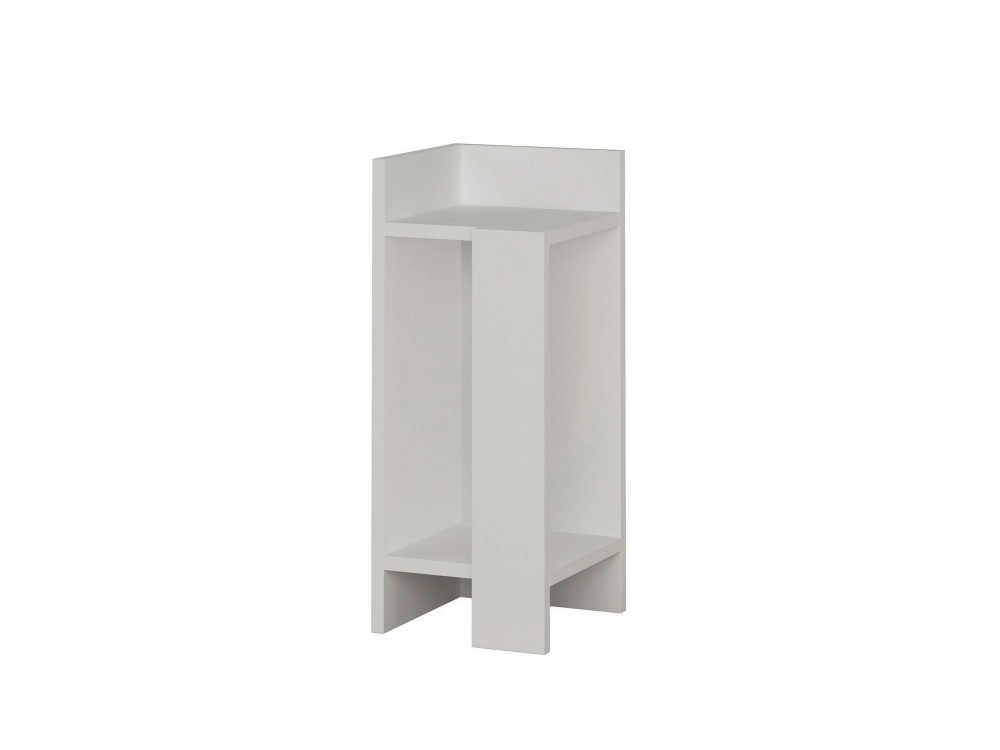 Mesa de cabeceira de madeira "Elos Left" - 25 x 27 x 60 cm - Branco